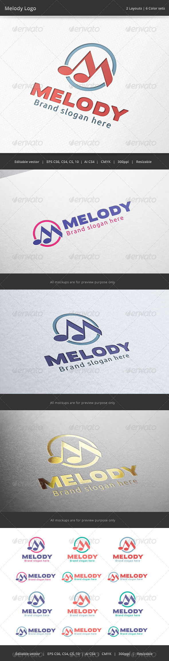 Melody Music Logo - Symbols Logo Templates