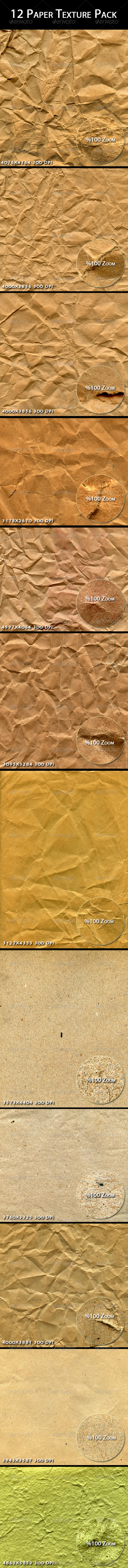12 Paper Texture Pack - Paper Textures
