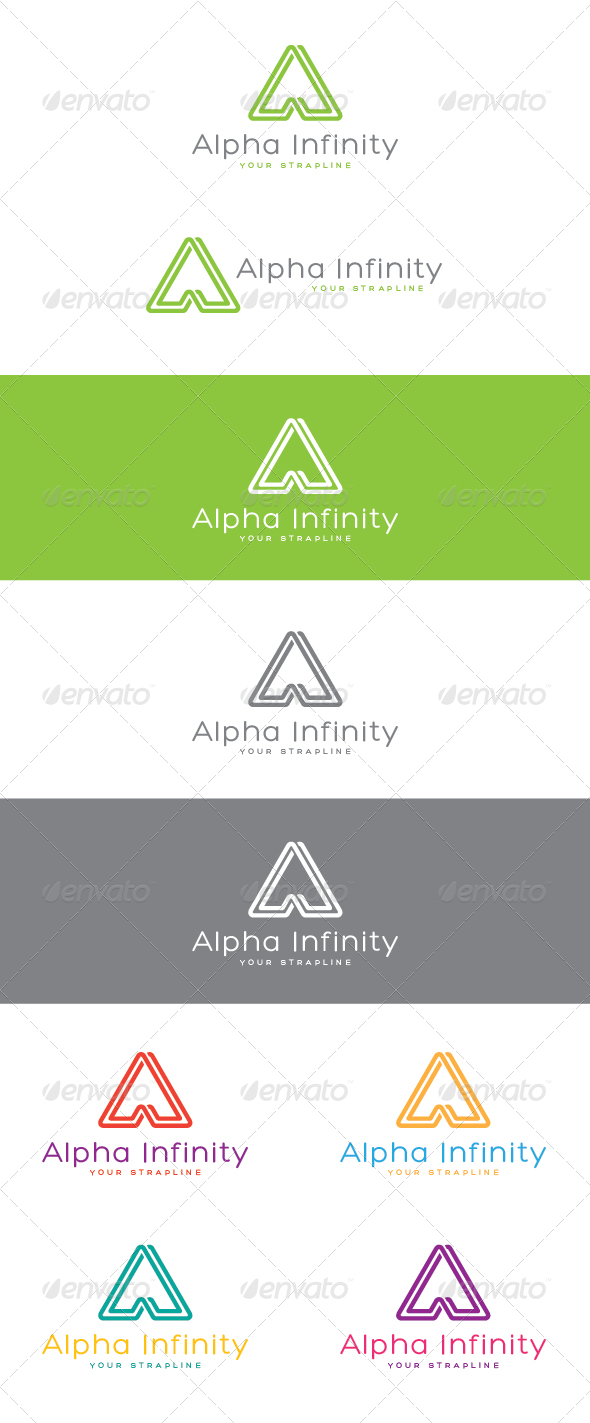 Alpha Infinity Letter A Logo - Letters Logo Templates