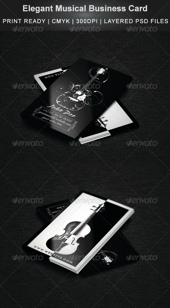 Elegant Musical Business Card - Business Cards Print Templates