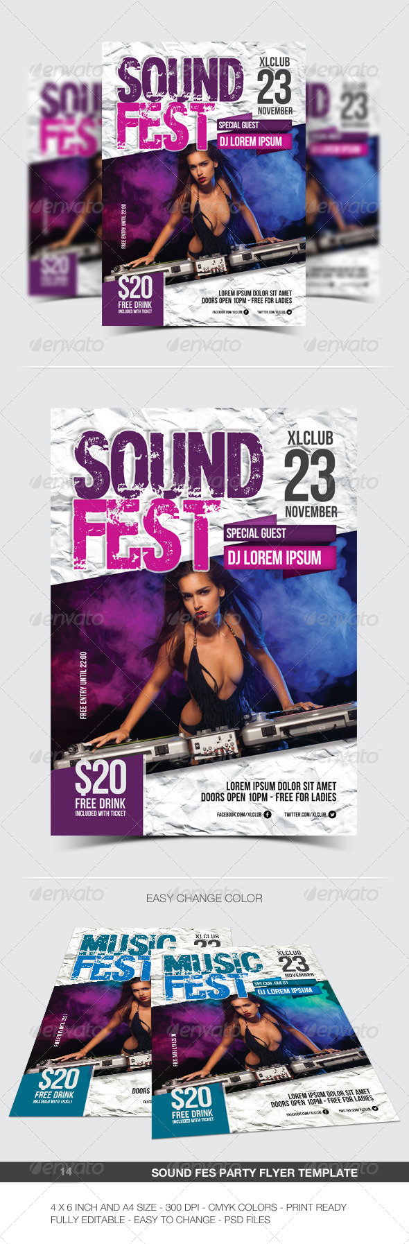 Sound Fest Party Flyer / Poster - 14 - Clubs & Parties Events