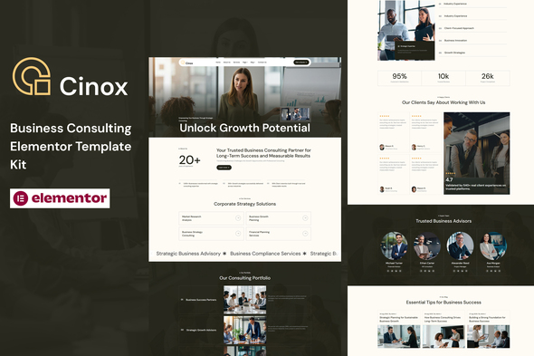 Cinox – Business Consulting Elementor Template Kit