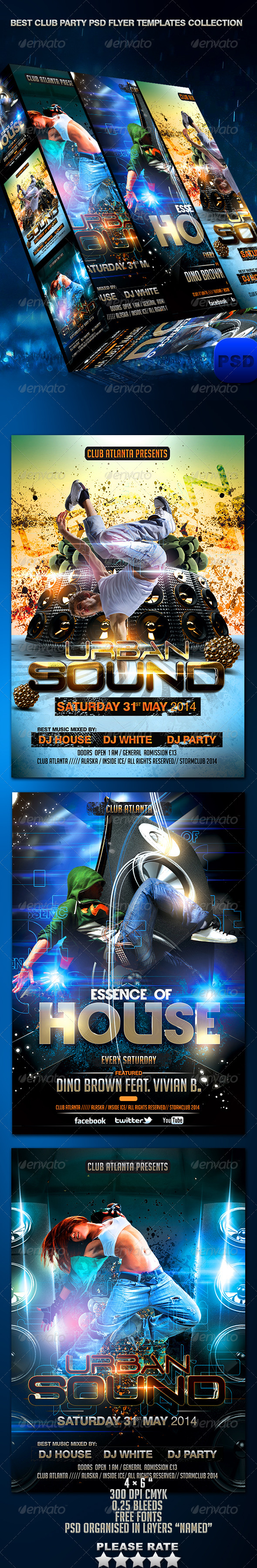 Club Party PSD Flyer Templates Bundle - Events Flyers