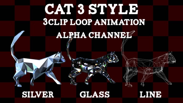 3 Style Cat Animation Loop