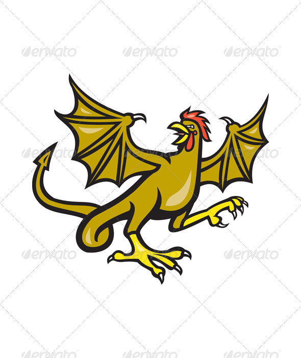 Chimera Attacking Side Cartoon - Monsters Characters