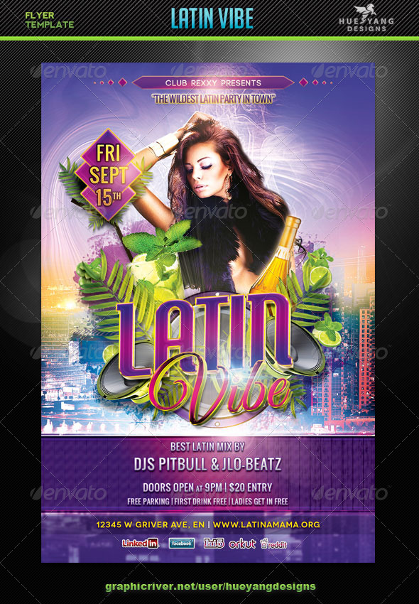 Latin Vibe Flyer Template - Clubs & Parties Events