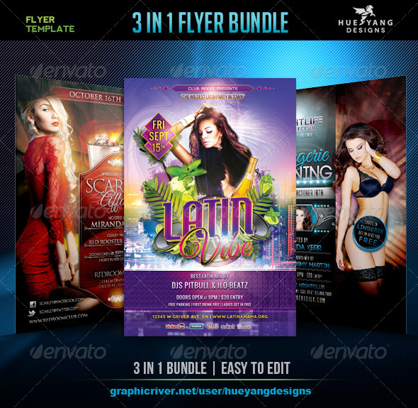 3 In 1 Flyer Bundle - Clubs & Parties Events