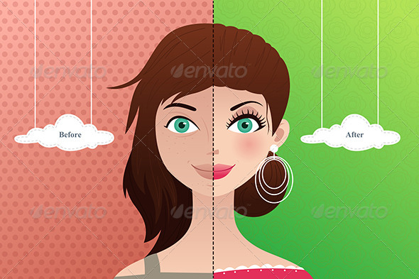 Before and After: Makeup - Conceptual Vectors