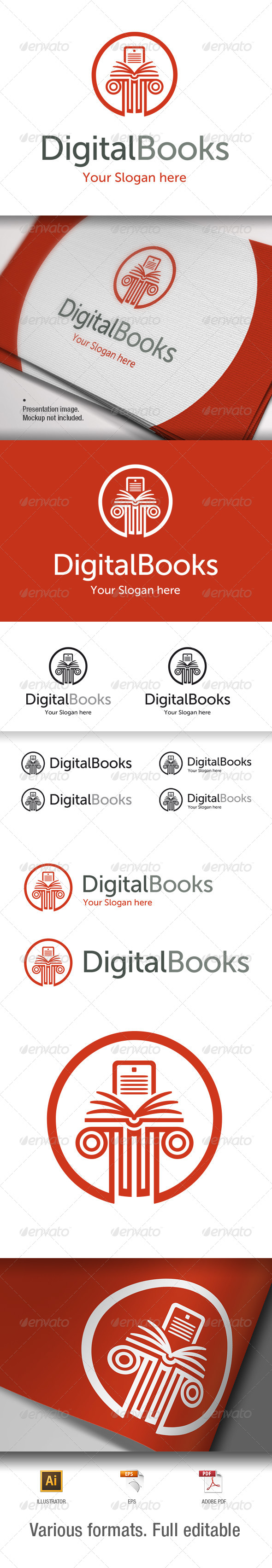 Digital Books Logo Template - V1 - Objects Logo Templates