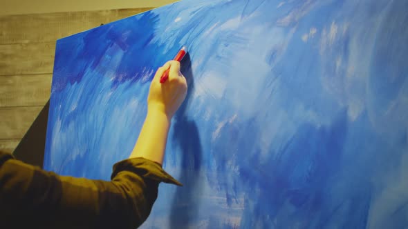 Paint Bursh Movement on Canvas alt