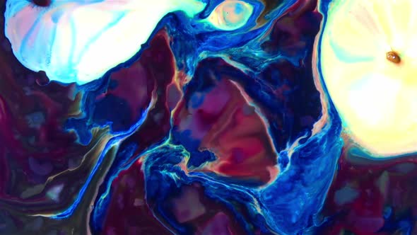 Colorful Liquid Ink Colors Blending Burst Swirl Fluid 51