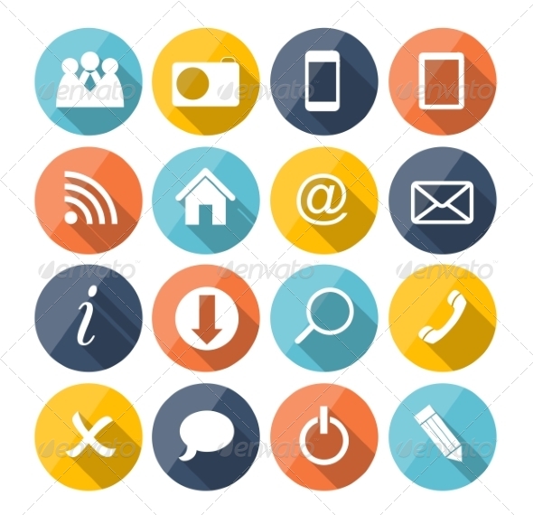 Flat Icon Set for Web - Web Technology