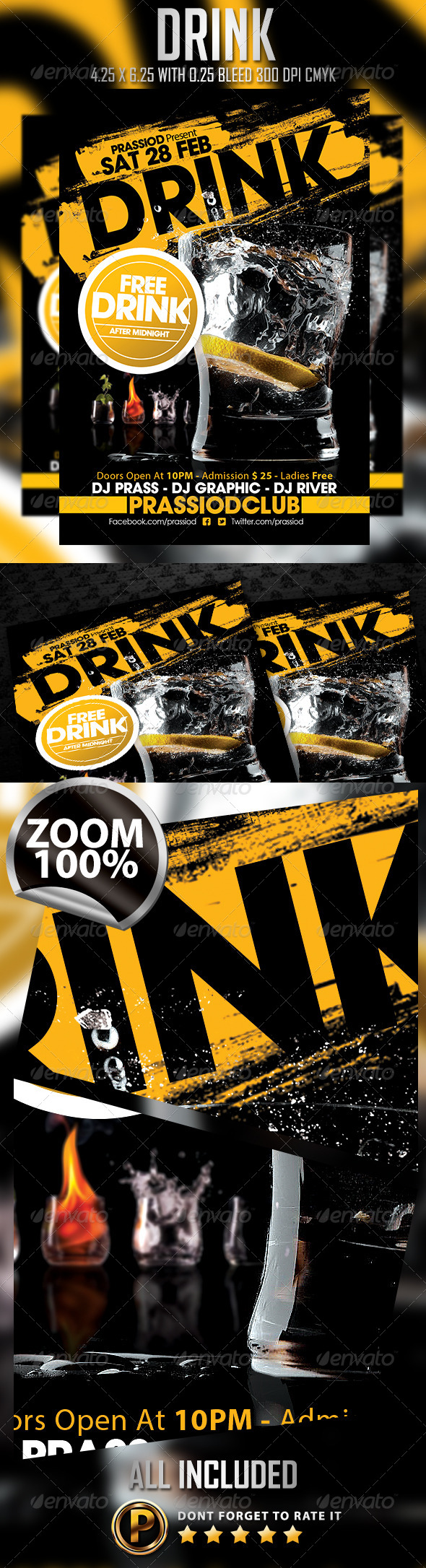 Drink Flyer Template - Clubs & Parties Events