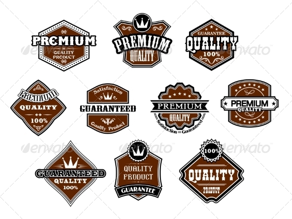 Collection of different Premium and Quality Labels - Retail Commercial / Shopping