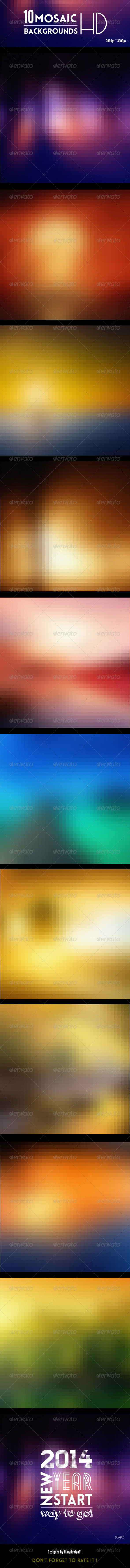 10 Mosaic Backgrounds HD Plus - Backgrounds Graphics