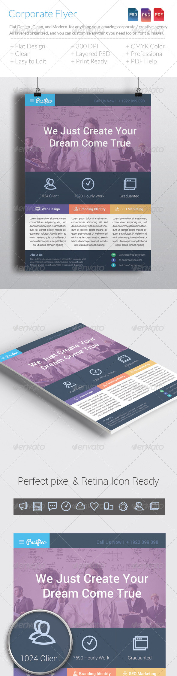 Flat Corporate Flyer Template V2 - Corporate Flyers