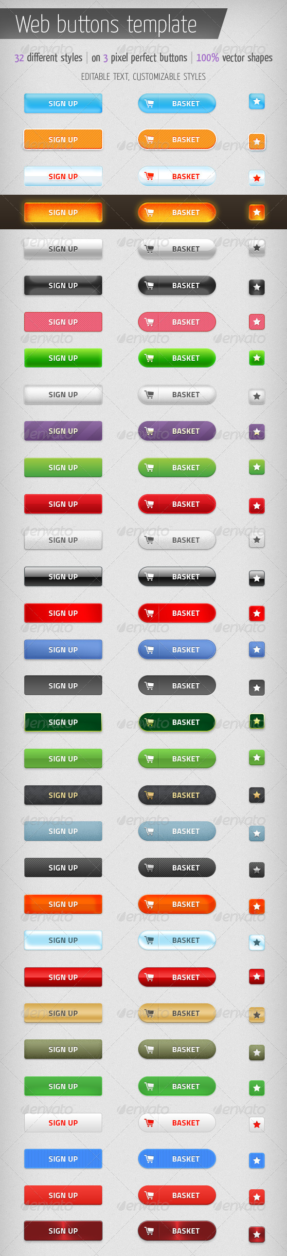 Web Buttons Template - Buttons Web Elements