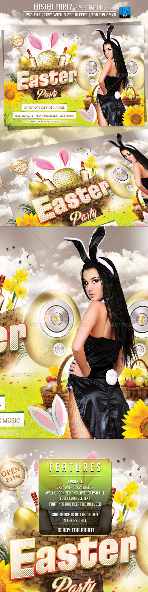Easter Party Flyer Template - Holidays Events