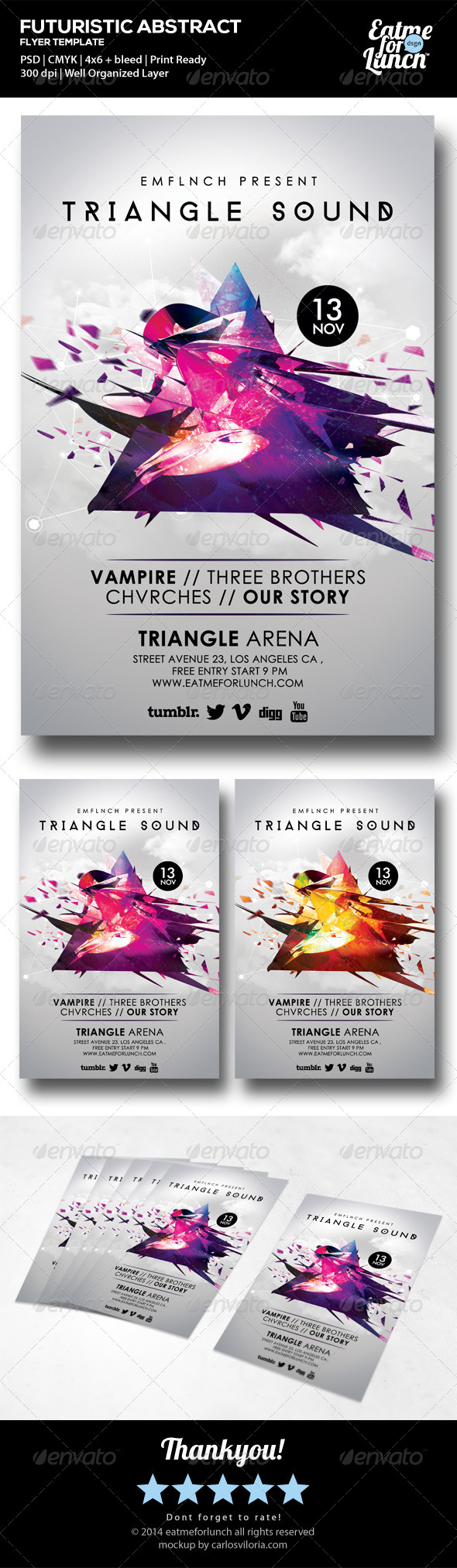 Futuristic Abstract Gigs Flyer Templates - Clubs & Parties Events