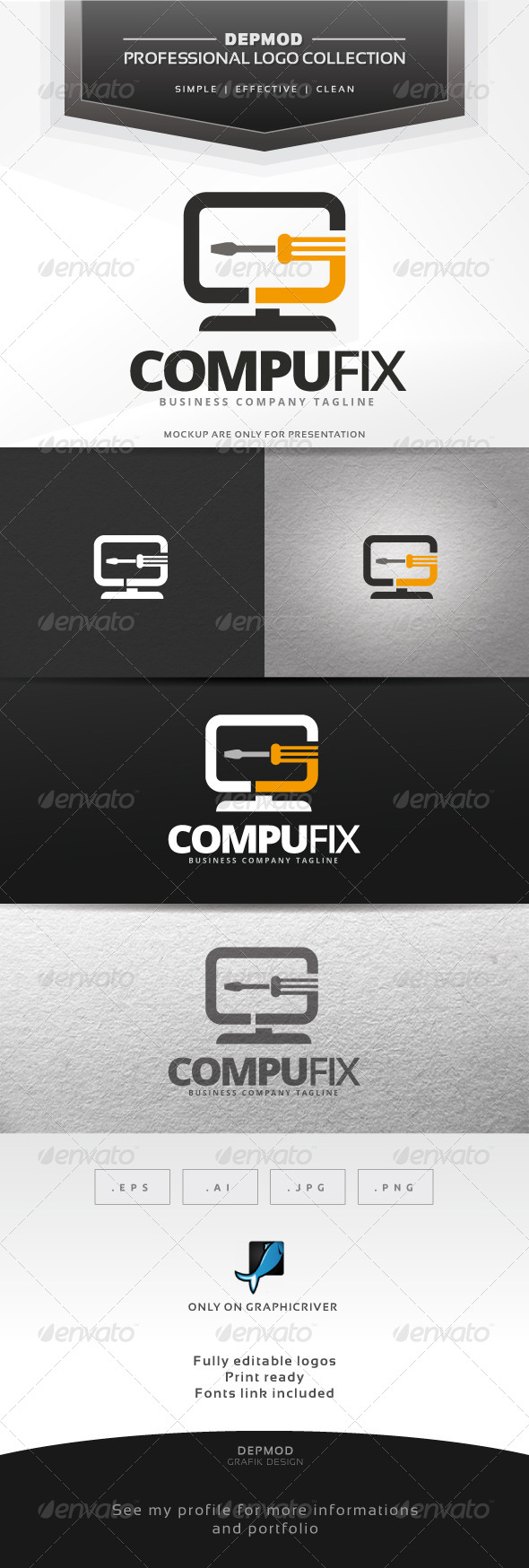 Compu Fix Logo - Symbols Logo Templates