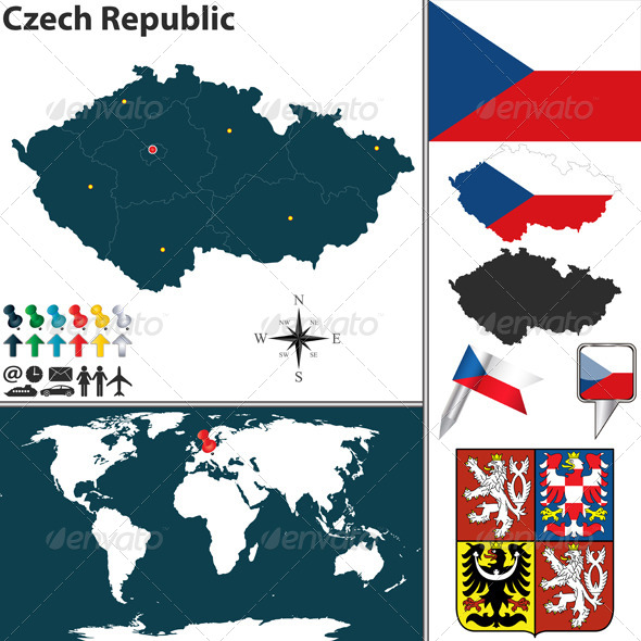 Map of Czech Republic - Travel Conceptual