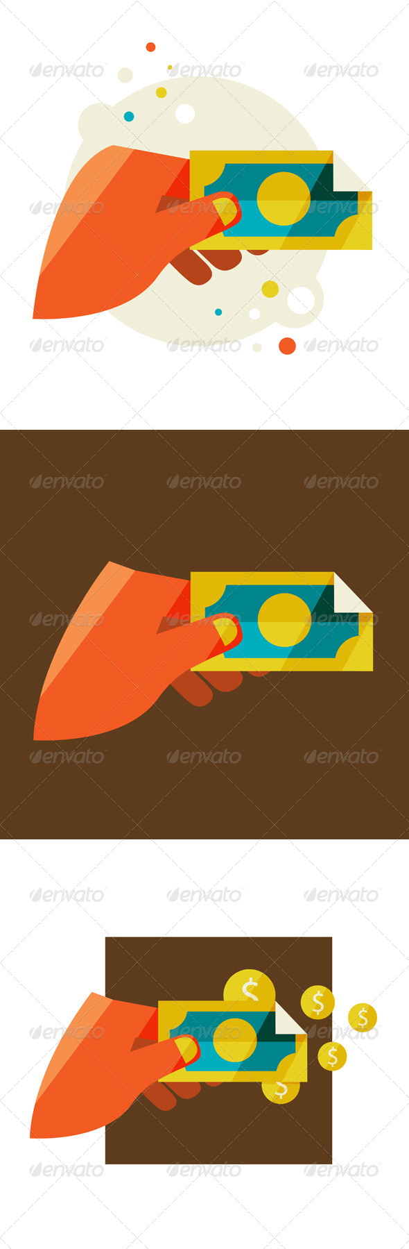 Man's Hand Holding a Banknote - Concepts Business
