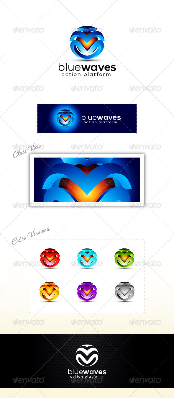 Blue Waves - 3d Abstract