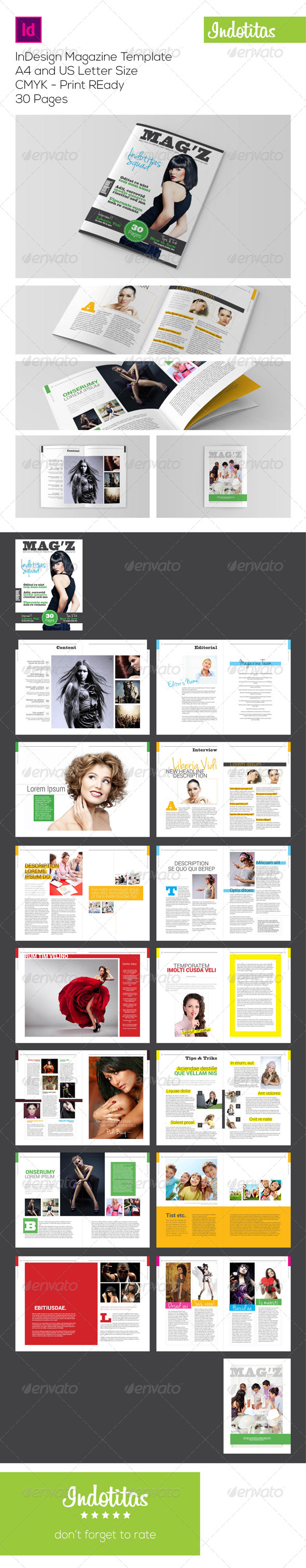 InDesign Magazine Template - Magazines Print Templates