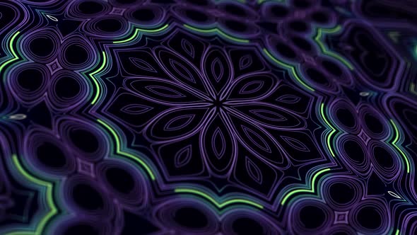 Kaleidoscopic Structure with Neon Flash Lights alt