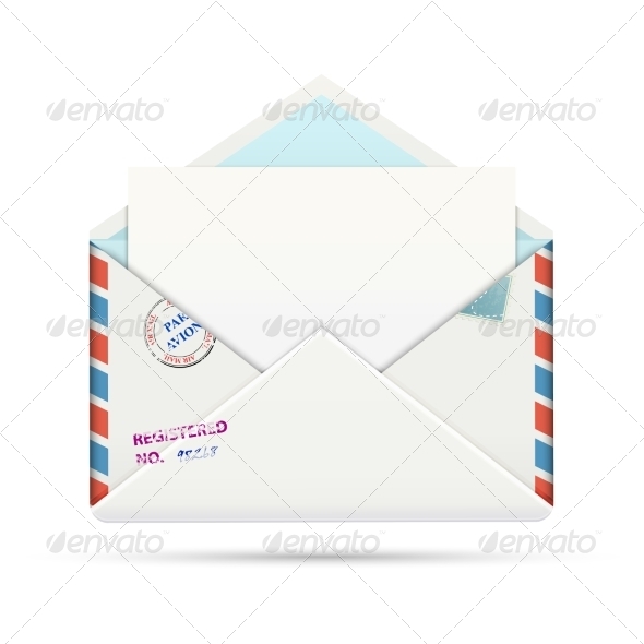 Open Old-fashioned Airmail Paper Envelope - Computers Technology