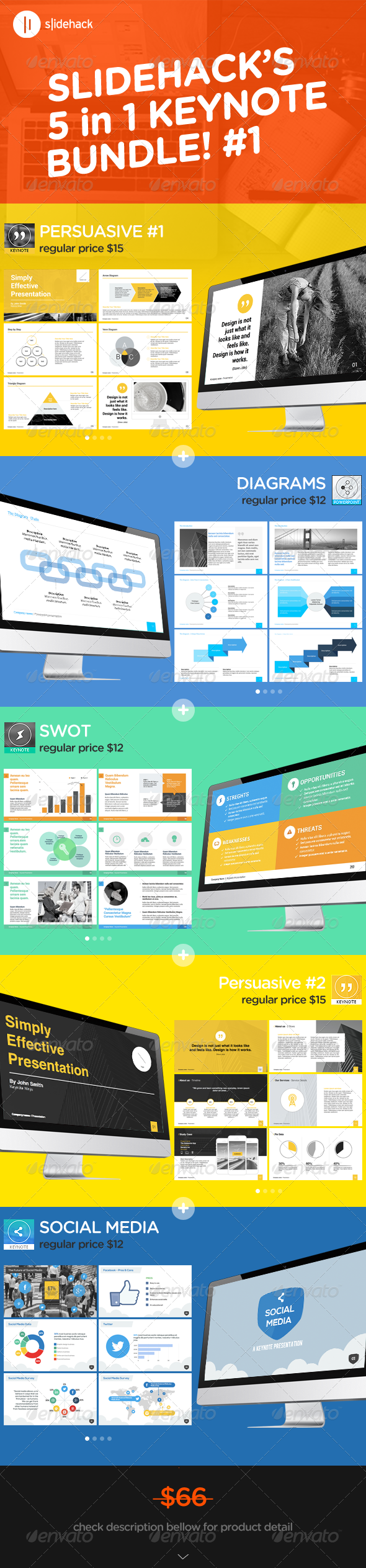 Slidehack's Keynote Bundle #1 - Keynote Templates Presentation Templates