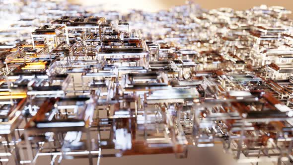 3d steel cubes, Abstract flying, fluorescent light, glowing neon cubes alt