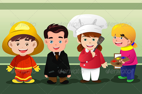 Children Dressing Up As Professionals - People Characters