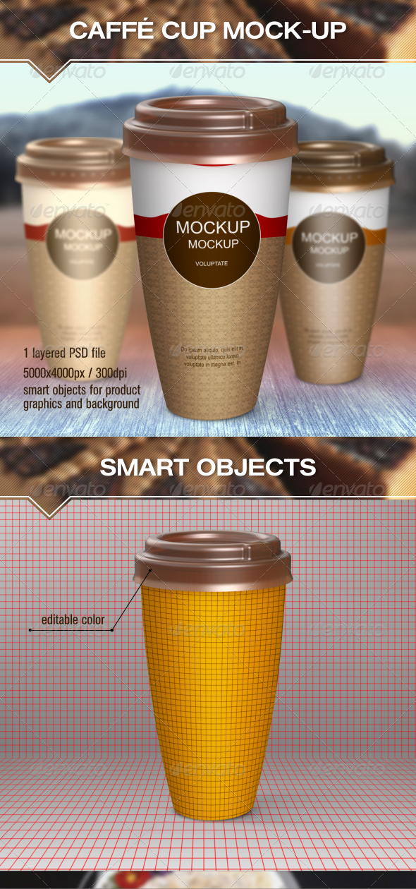 Hot Drinks Paper Cup Mock-Up - Food and Drink Packaging