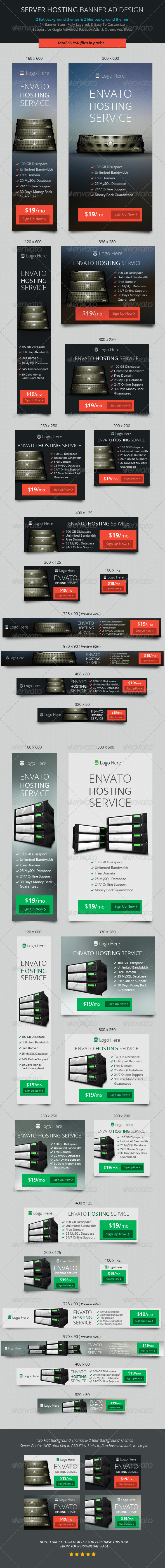 Server Hosting Banner ad Design - Banners & Ads Web Elements