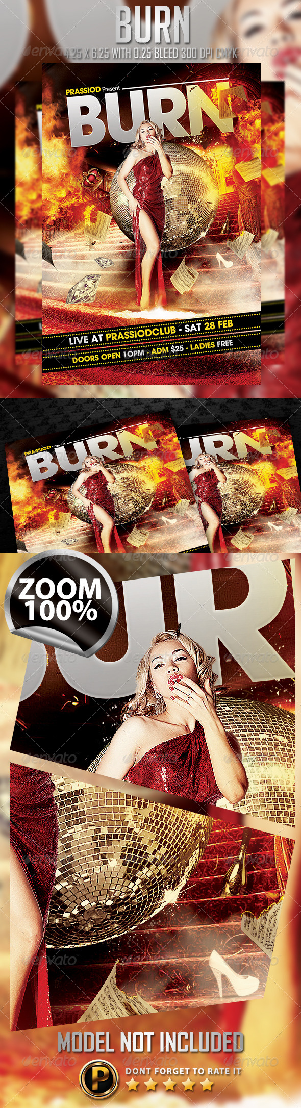 Burn Flyer Template - Clubs & Parties Events