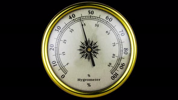 Hygrometer analog meteorological instrument measures relative air humidity.