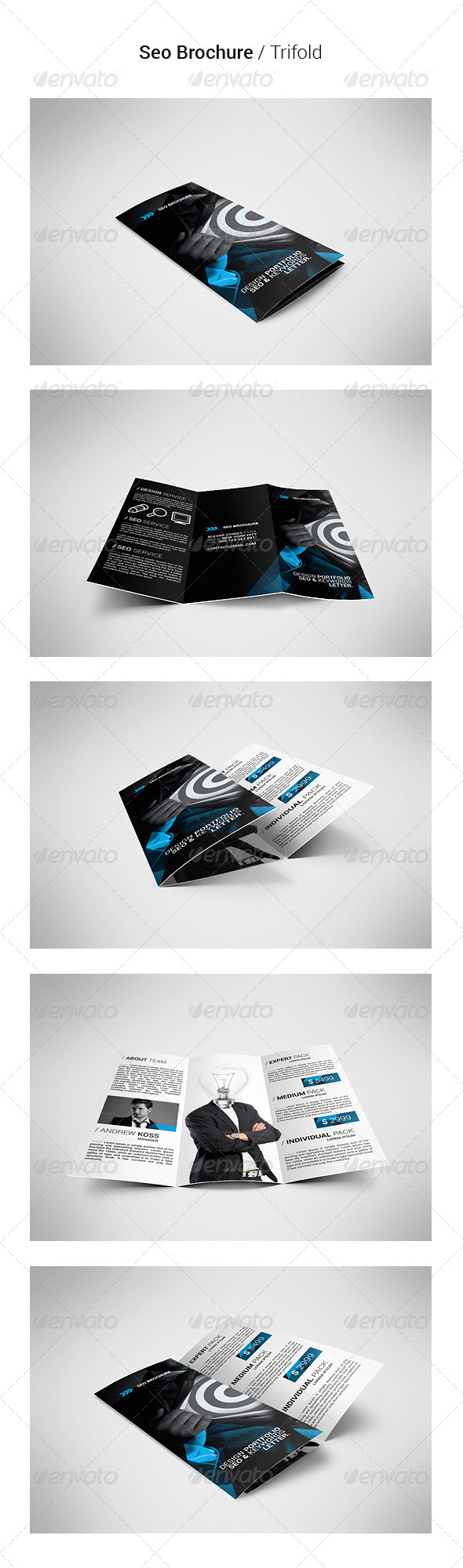 Seo Brochure Tri-Fold - Brochures Print Templates