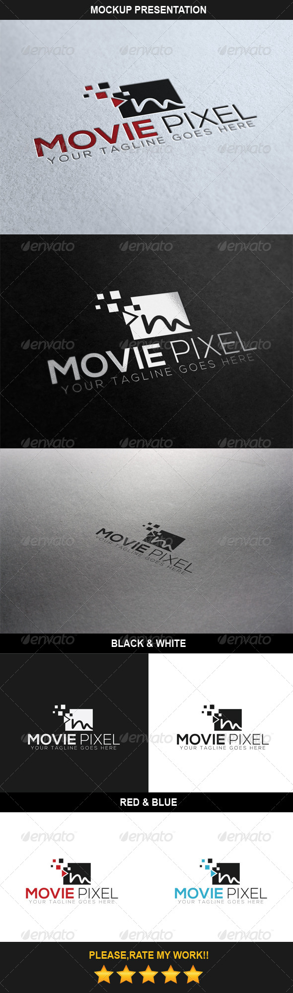 Movie Pixel Logo - Symbols Logo Templates