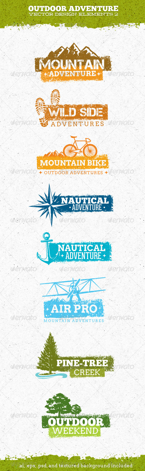 Outdoor Adventure Creative Vector Elements 2 - Sports/Activity Conceptual