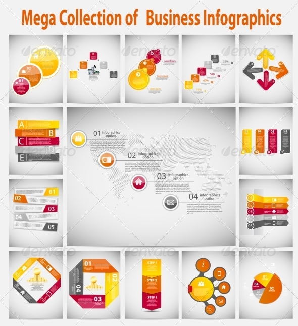 Mega Collection Infographic Template - Web Technology