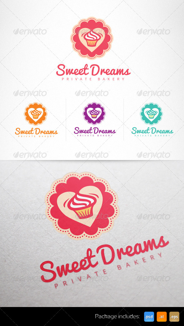 Cupcake Confectionery Sweet Shop Logo - Food Logo Templates