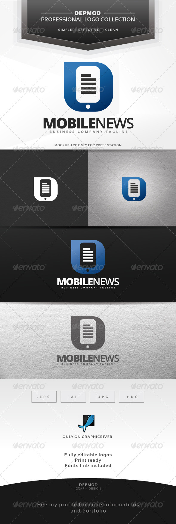 Mobile News Logo - Symbols Logo Templates
