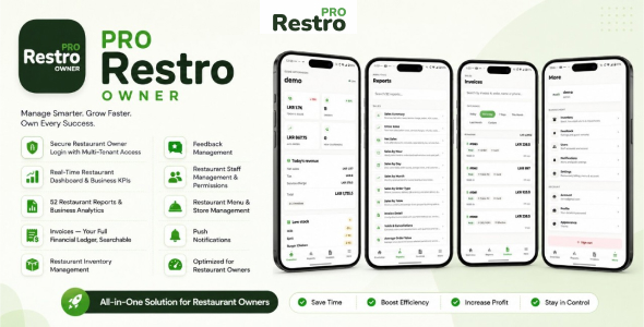 Restro Owner - Restaurant Dashboard, Reports and Management App