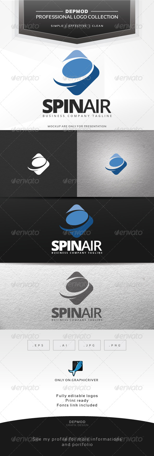Spin Air Logo - Abstract Logo Templates