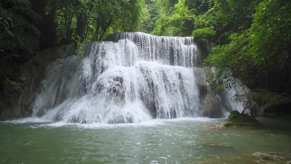 Huai Mae Khamin Waterfall, third level, Kanchanaburi, Thailand