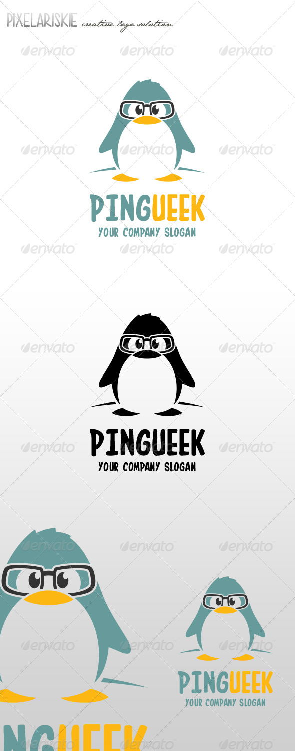 Pingueek Little Pinguin Logo - Animals Logo Templates