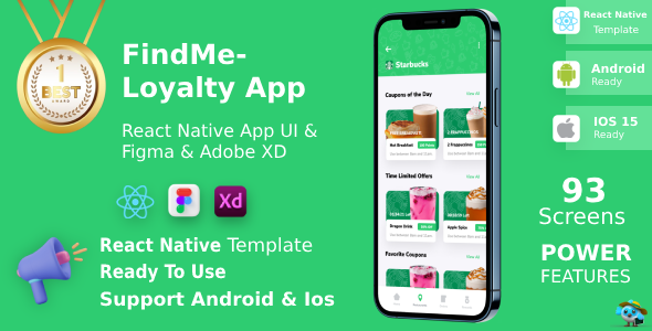 FindMe – Expo Food Delivery App Template