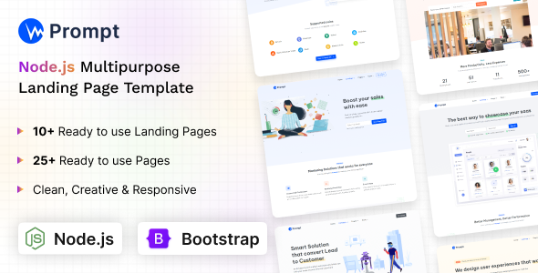 Prompt - Modern & Multipurpose Nodejs Bootstrap Template