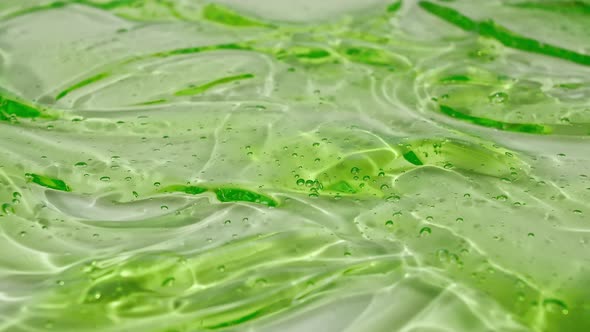 Transparent Green Cosmetic Gel Cream With Molecule Bubbles alt